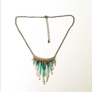 Boho Beaded Fringe Necklace